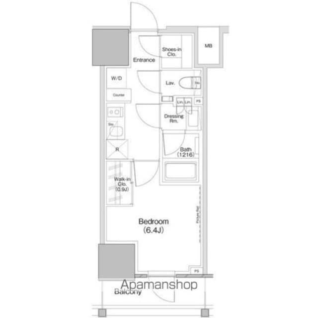 ザ・パークハビオ板橋区役所前[1K/27.21m2]の間取図