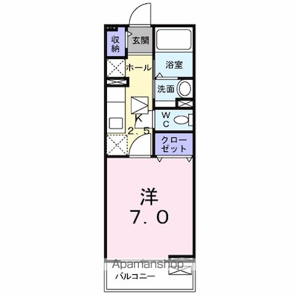 ヒルズ　松風[1K/26.08m2]の間取図