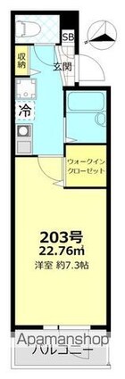 東京都葛飾区立石６丁目[1K/22.76m2]の間取図