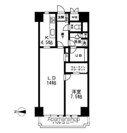 レジディア目白[1LDK/63.96m2]の間取図