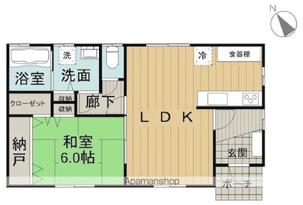 フォレストサイド観音寺[1LDK/61.27m2]の間取図
