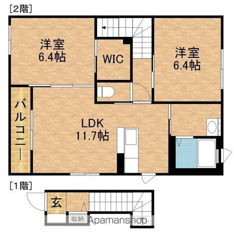 浜松市中央区 2階建 築21年の間取り写真