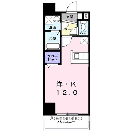 サニーサイドテラスＫ[1R/29.7m2]の間取図