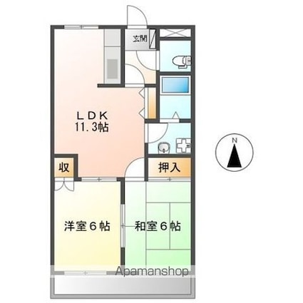 フォレストリバー[2LDK/49.5m2]の間取図