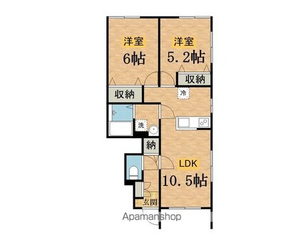 東京都八王子市石川町[2LDK/50.22m2]の間取図