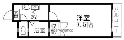 パルシティ大津[1K/19.44m2]の間取図