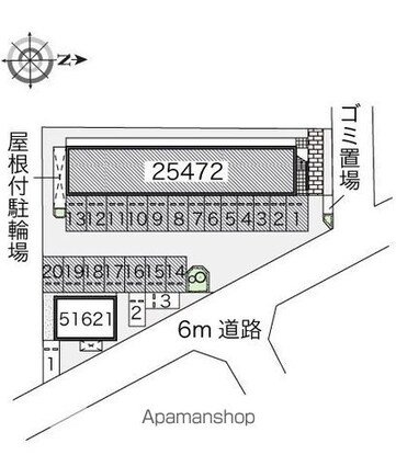 レオパレス久米東[1K/21.81m2]の配置図