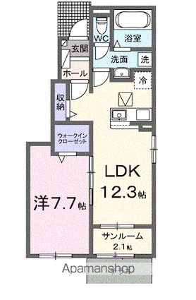 ベル　シエルメール　Ⅲ[1LDK/50.14m2]の間取図