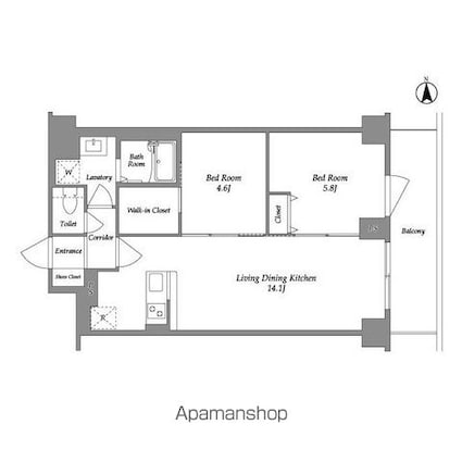 ＫＤＸレジデンス上板橋[2LDK/54.83m2]の間取図
