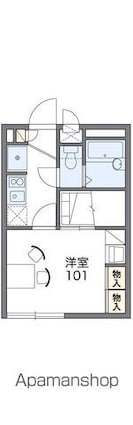 レオパレスラ　プランタン[1K/19.87m2]の間取図