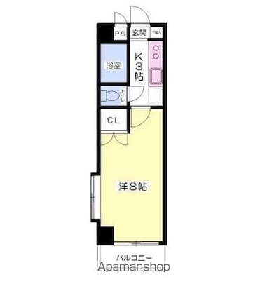 第７永井マンション[1K/23.22m2]の間取図