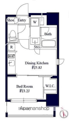 ＧＲＡＮ　ＰＡＳＥＯ八丁堀Ⅱ[1DK/25.57m2]の間取図