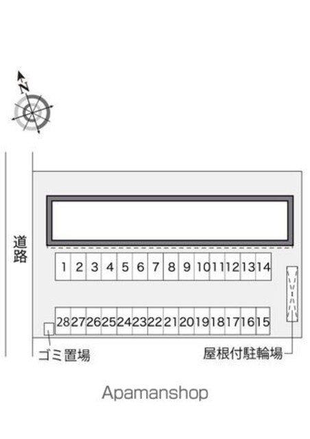 レオパレスＫＯＭＯＴＯ邑楽[1K/23.6m2]の配置図