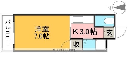 コーポＡＫＩ[1K/23m2]の間取図