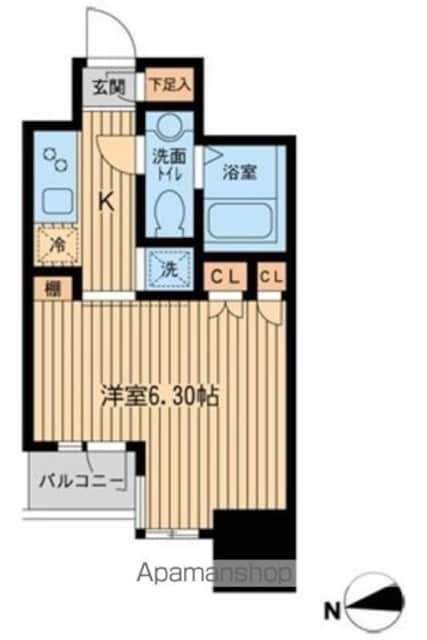 ＫＤＸレジデンス東新宿[1K/21.36m2]の間取図
