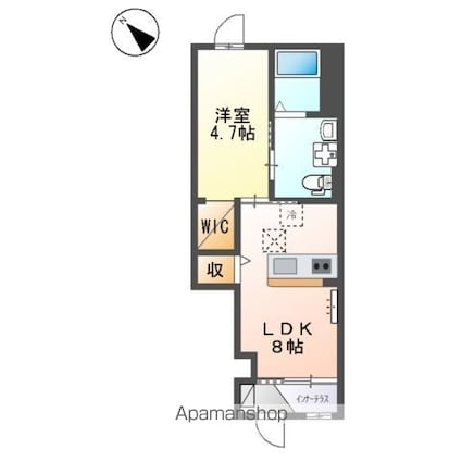 アイル八王子[1LDK/31.97m2]の間取図