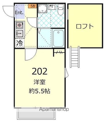 神奈川県横浜市磯子区杉田３丁目[1K/18.11m2]の間取図