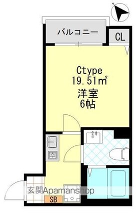 ＣＡＳＡＲ八王子[1K/19.51m2]の間取図