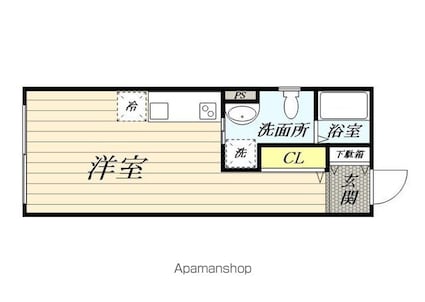 神奈川県横浜市鶴見区生麦５丁目[1R/20.11m2]の間取図