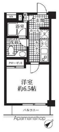 ＨＦ銀座レジデンス[1K/23.87m2]の間取図