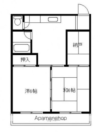 亀谷ビル[2SDK/44.4m2]の間取図