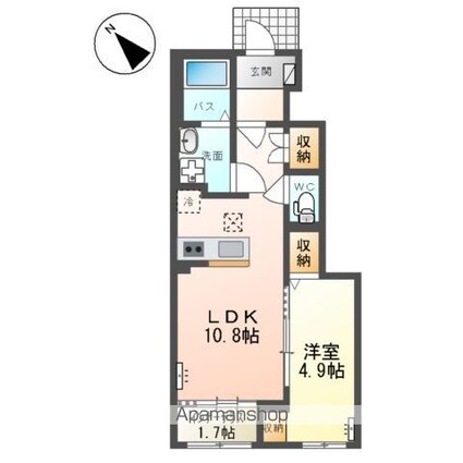新潟市西区内野西２丁目アパート[1LDK/42.15m2]の間取図