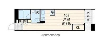 ルミークアン桜新町ノース[1R/25.76m2]の間取図