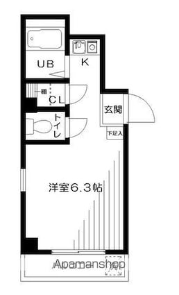 グレイスハイツ[1R/18.6m2]の間取図