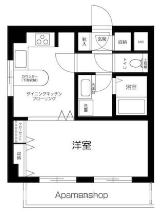ウィンベルデュエット上板橋第３[1DK/33m2]の間取図