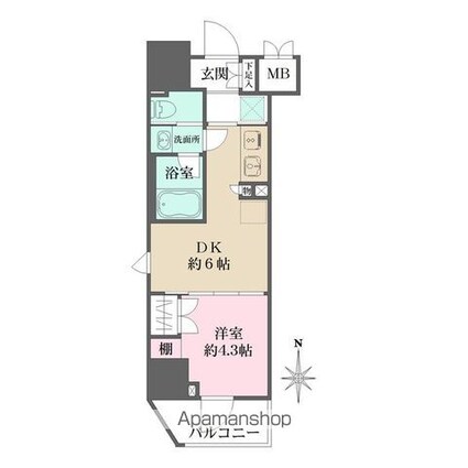 ルフォンプログレ元浅草マークス[1DK/26.56m2]の間取図
