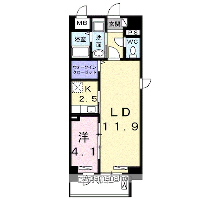 ラフレシール　トレス[1LDK/44.55m2]の間取図