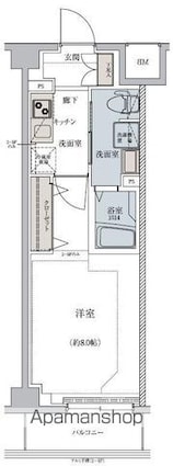 レグゼ用賀[1K/25.81m2]の間取図