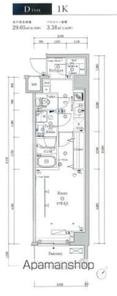 スカイコートヴィスタ隅田公園[1K/29.05m2]の間取図