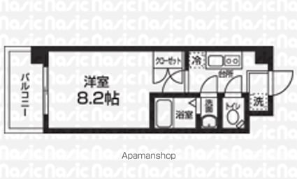 シーサイド・ラ・フィーネ[1K/24.9m2]の間取図