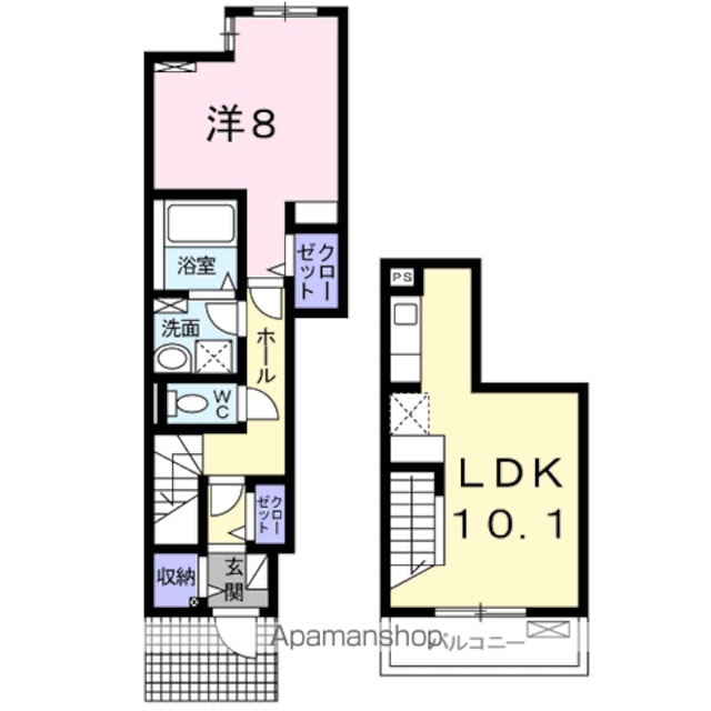 ウインダム　ガーデンⅡＡ[1LDK/50.55m2]の間取図