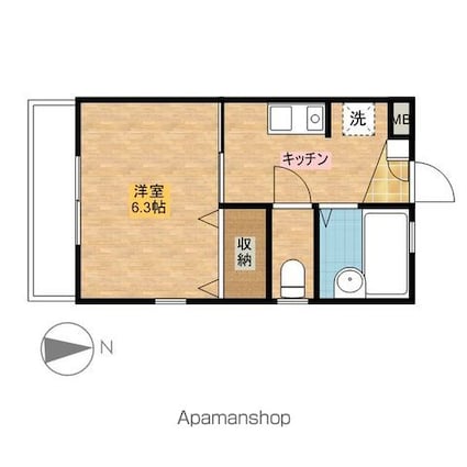 コーポ槐Ⅲ[1K/20.79m2]の間取図