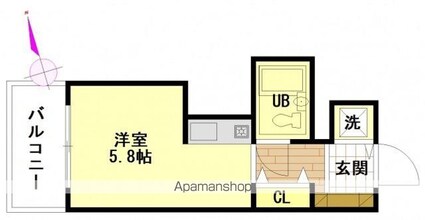 朝日プラザアムネット天満町[1R/17.05m2]の間取図