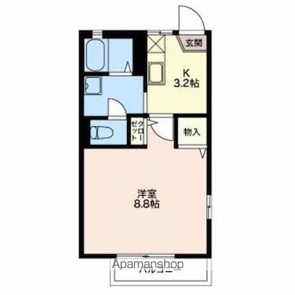 ディアスリングＡ[1K/28.24m2]の間取図
