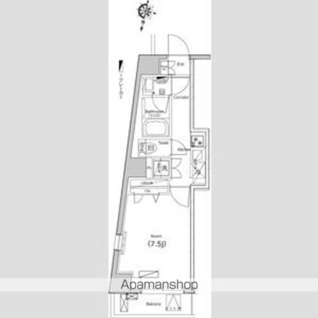 シーネクス三軒茶屋[1K/26.68m2]の間取図