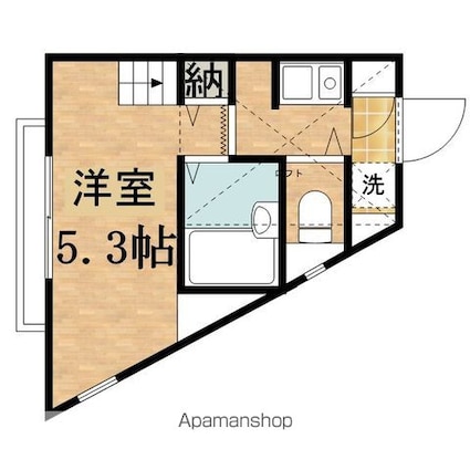 パレス高幡[1K/16.9m2]の間取図
