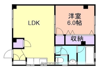 和歌山県和歌山市湊[1LDK/46.69m2]の間取図