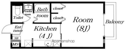 滋賀県彦根市小泉町[1K/28.03m2]の間取図