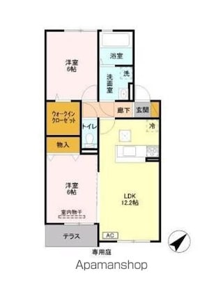 アルシオネ[2LDK/57.21m2]の間取図