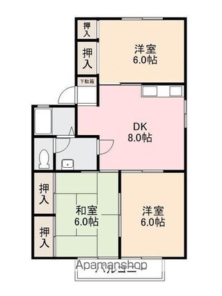 リバ・サス武Ａ[3DK/57.93m2]の間取図