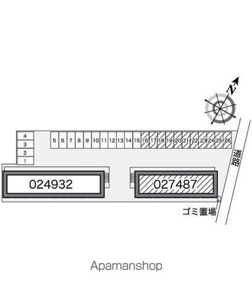 レオパレスＭＯＯＮＬＩＧＨＴ[1K/23.18m2]の配置図