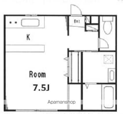 プチメゾン下馬[1R/25m2]の間取図