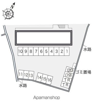 レオパレス八幡[1K/21.06m2]の配置図