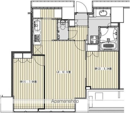 Ｗｈｉｔｅ　Ｔｏｗｅｒ　Ｈａｍａｍａｔｓｕｃｈｏ[2LDK/62.53m2]の間取図