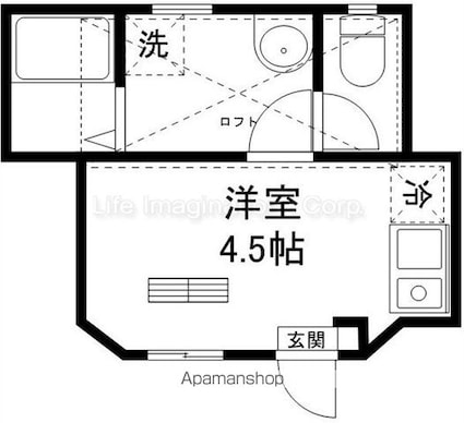 ウィルヴィレッジ一里山[1R/15.29m2]の間取図