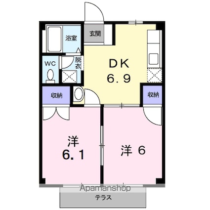 メゾン・サンライズＡ[2DK/40.04m2]の間取図